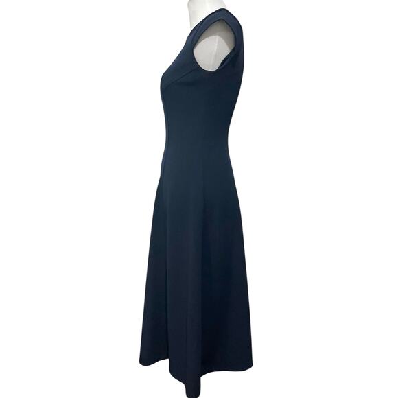 Tommy Hilfiger Dress Navy Blue Midi Fit & Flare Short Sleeve Stretch Womens Sz 2 - Picture 5 of 10